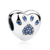 Buy Blue Love Heart Paw Print Charm