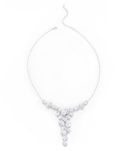 Bejeweled White Gold Bib Necklace