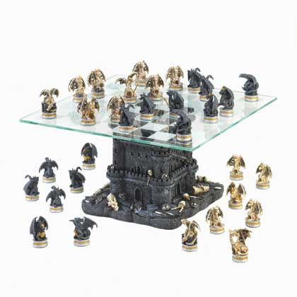 Cheapest Price Dragon Tower Battle Glass Chess Set