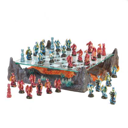 Low Cost Fire River Dragon Chess Set