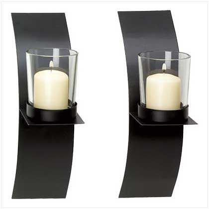 Free Shipping Mod-Art Candle Sconce Duo