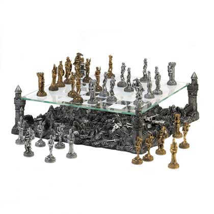 Free Shipping Medieval Warrior Glass Chess Set